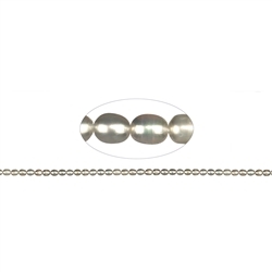 141840500420 Strand of rice grain, freshwater pearl, white-cream, 06 x 04-05mm | Marco Schreier