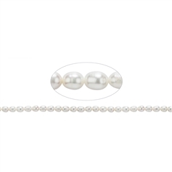 141840500520 Strand of rice grain, freshwater pearl, white-cream, 06mm | Marco Schreier