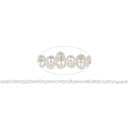 141840501014 Strand button/freeform, freshwater pearl A, white, 02-03mm | Marco Schreier