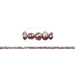 141840502114 Button strand, freshwater pearl A, violet light (dyed), 03-04mm | Marco Schreier