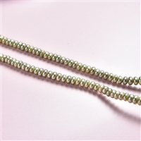 Strand button, freshwater pearl green (set), 02 x 03-04mm