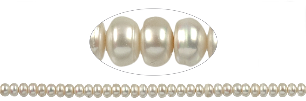 Strang Button, Süßwasser-Perle, 05-06 x 09-10mm