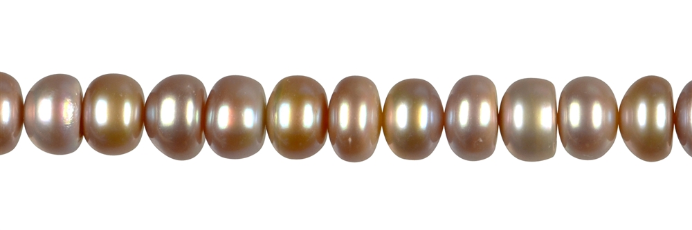 Filo di bottoni, perla d'acqua dolce AB, viola chiaro (colorata), 10 mm