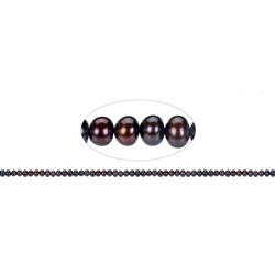 141840511394 Strand Button, freshwater pearl, petrol-brown (set), 03 x 04-05mm | Marco Schreier