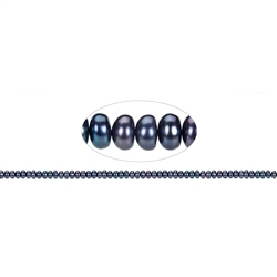 141840512365 Button strand, freshwater pearl petrol (dyed), 03-04 x 05-06mm | Marco Schreier