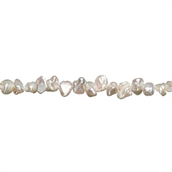 141840600420 Keshi strand, freshwater pearl, white-cream, 04,5mm | Marco Schreier