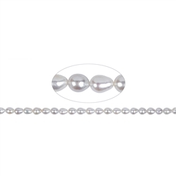 141840611044 Strand drop, freshwater pearl, white-cream, 08 x 06,5mm | Marco Schreier