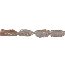 141841013113 Strand baroque pearl, freshwater pearl A+, purple/salmon, 20-30 x 14-18mm | Marco Schreier