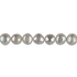 141841018045 Freeform strand, freshwater pearl A, white, 10-11mm | Marco Schreier