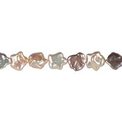 141841019094 Strand freeform star/flower, freshwater pearl, salmon (natural), 12-15mm | Marco Schreier