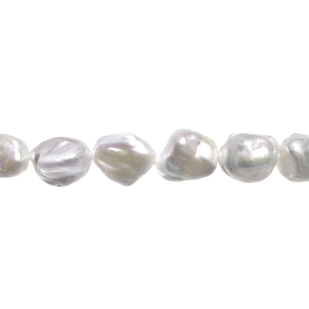 Keshi strand, freshwater pearl, cream-white, 17 x 14mm | Marco Schreier