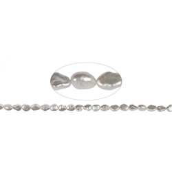 141841107045 strand keshi, freshwater pearl, white, 08-09mm | gems, healing stones & jewelry