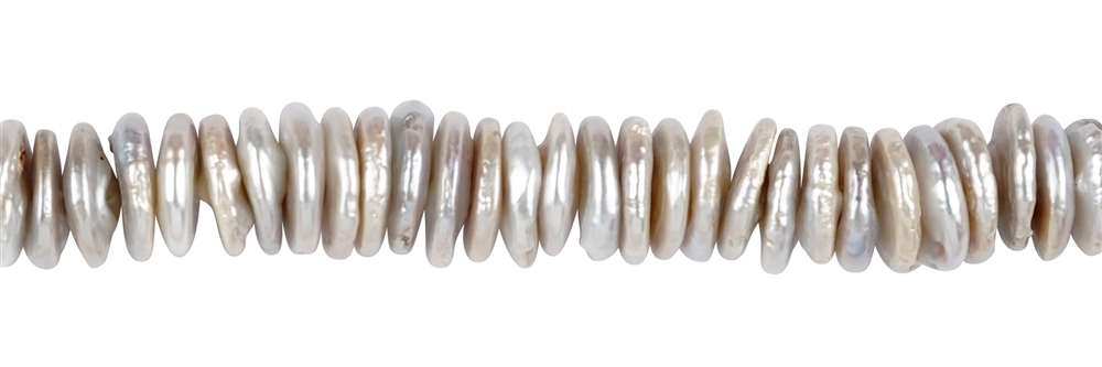 Filo Keshi, perla coltivata d'acqua dolce bianco-crema, 18-20 mm