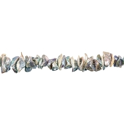 141841122144 strand keshi, freshwater pearl, silver-gray (natural), ca. 02-03 x 10-12mm | Marco Schreier