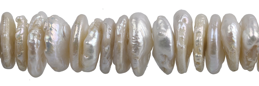 Rang de collier, perle d'eau douce AB, blanc-crème (naturel ; env. 02-03 x 12-14mm)