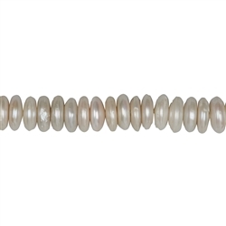 141841129043 Strand of discs, freshwater pearl A/B, cream-white, 04-08 x 14-15mm | Marco Schreier