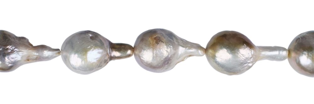 Strand drop, freshwater pearl, cream-white, 19-37 x 13-19mm