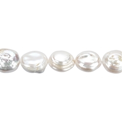 141841411012 Strand Freeform flat, freshwater pearl, cream-white, 20mm | Marco Schreier