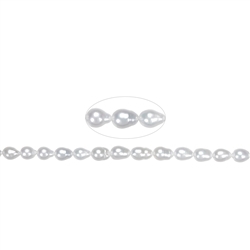 141841414044 Strand drop, freshwater pearl, white-cream, 06 - 07mm | Marco Schreier