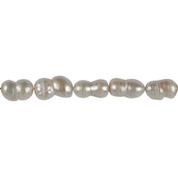 141841501043 Peanut strand, freshwater pearl, white-cream, 15-20 x 10-12mm | Marco Schreier