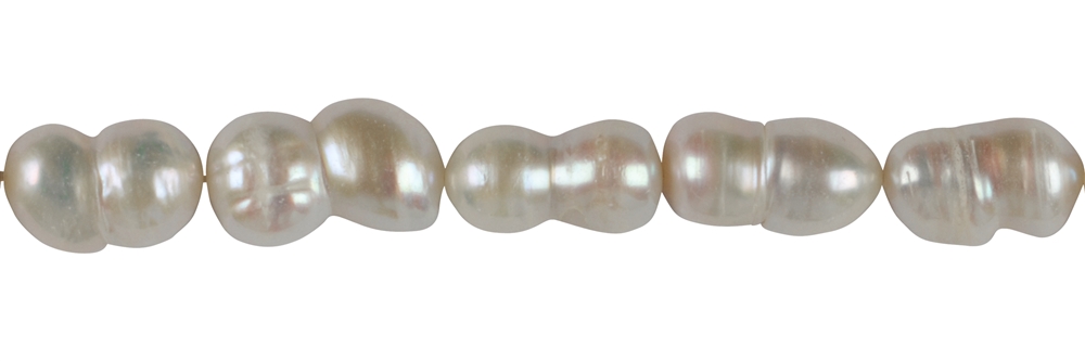Rang de collier Peanut, perle d'eau douce, blanc-crème, 15-20 x 10-12mm
