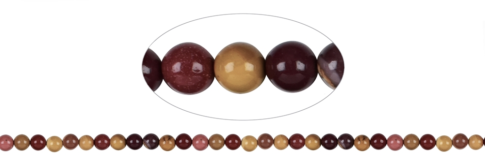 Strand of balls, Mookaite, 06mm (approx.)