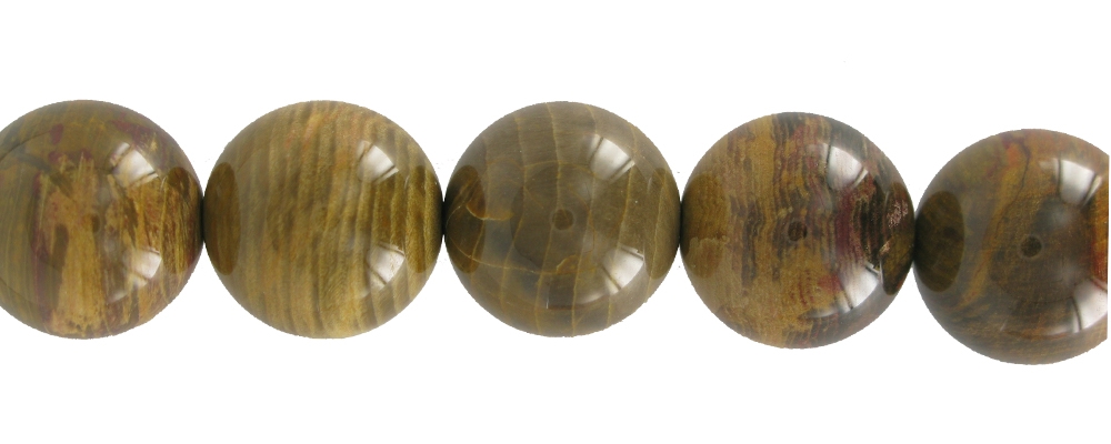 Filo di perline, legno pietrificato, 17-18 mm