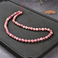 strand of beads, Thulite, faceted, 06mm (39cm)