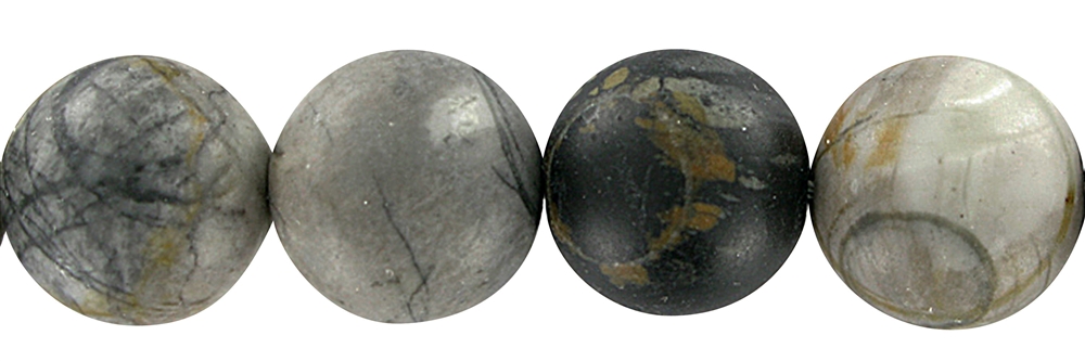 Rang de collier boules, marbre de Picasso, mat, 16mm