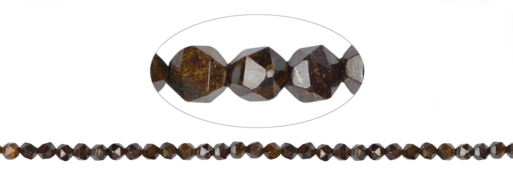 strand of beads, Bronzite, faceted (Starcut), 05-06mm