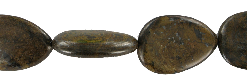 Rang de collier goutte plate, Bronzite, 25 x 18mm