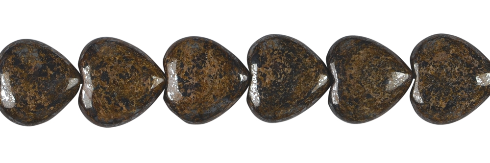 Strand heart, Bronzite, 14 x 14mm