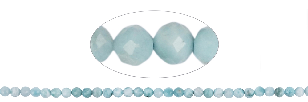 Strand of beads, Larimar, faceted, 06mm