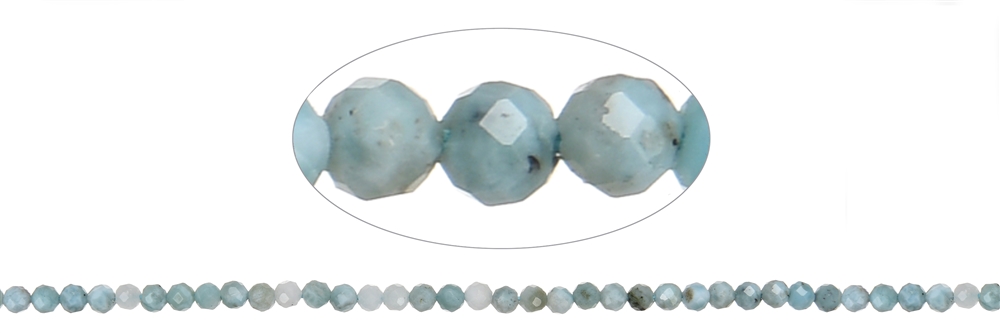 String Beads, Larimar, faceted, 03,5mm