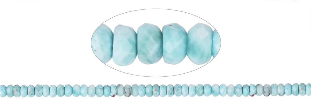 Strand Button, Larimar, faceted, 04 x 08,5mm
