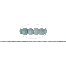 141960318020 Strang Button, Larimar, facettiert, 02 x 03mm | Edelsteine, Heilsteine & Schmuck