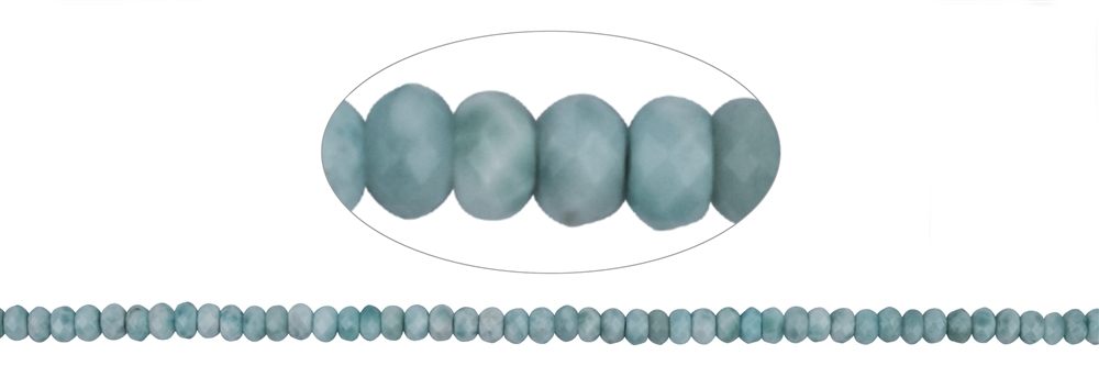 Strand Button, Larimar, faceted, 05,0-05,5mm