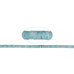 141960410220 Strang Zylinder "Heishi"/Walze, Larimar, 03-04 x 07mm | Marco Schreier