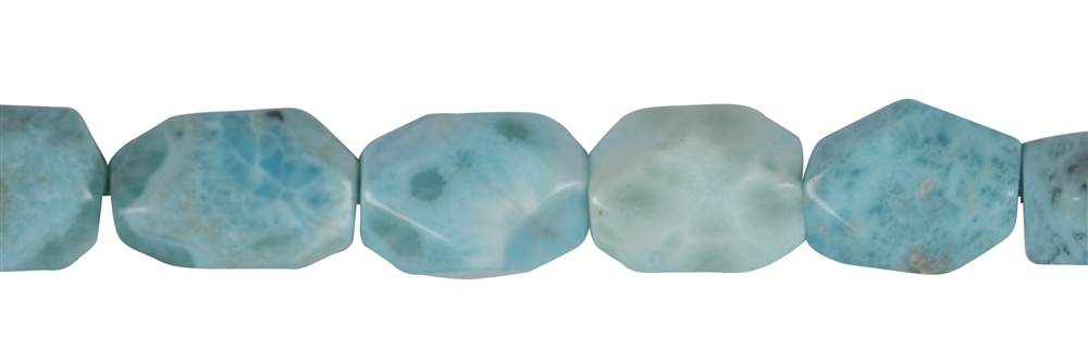 strand nuggets, Larimar, faceted, 15-20 x 12-14mm