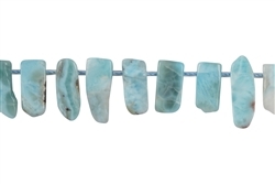 141960625620 Strang Freeform Stäbchen flach, Larimar, 05-08 x 12-22mm, mit Verlauf  | Marco Schreier