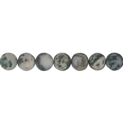 141980100911 String Beads, Tree Agate, matt, 10mm (38cm) | wholesaler gems & healing stones