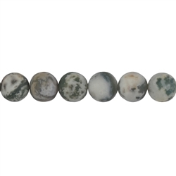 141980101011 String Beads, Tree Agate, matt, 12mm (38cm) | wholesaler gems & healing stones