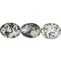 141980303120 Lense strand, Tree Agate, 20 x 15mm | wholesaler gems, healing stones & jewelry