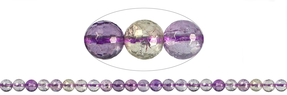 Strand of beads, Ametrine, faceted, 08mm
