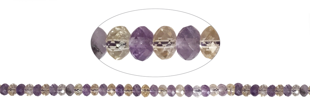 Strand Button, Ametrine, faceted, 04 x 06mm
