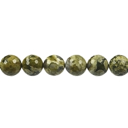 142060105920 Rang de collier boules, rhyolite (rhyolite de la forêt tropicale), facettes, 12mm | Marco Schreier