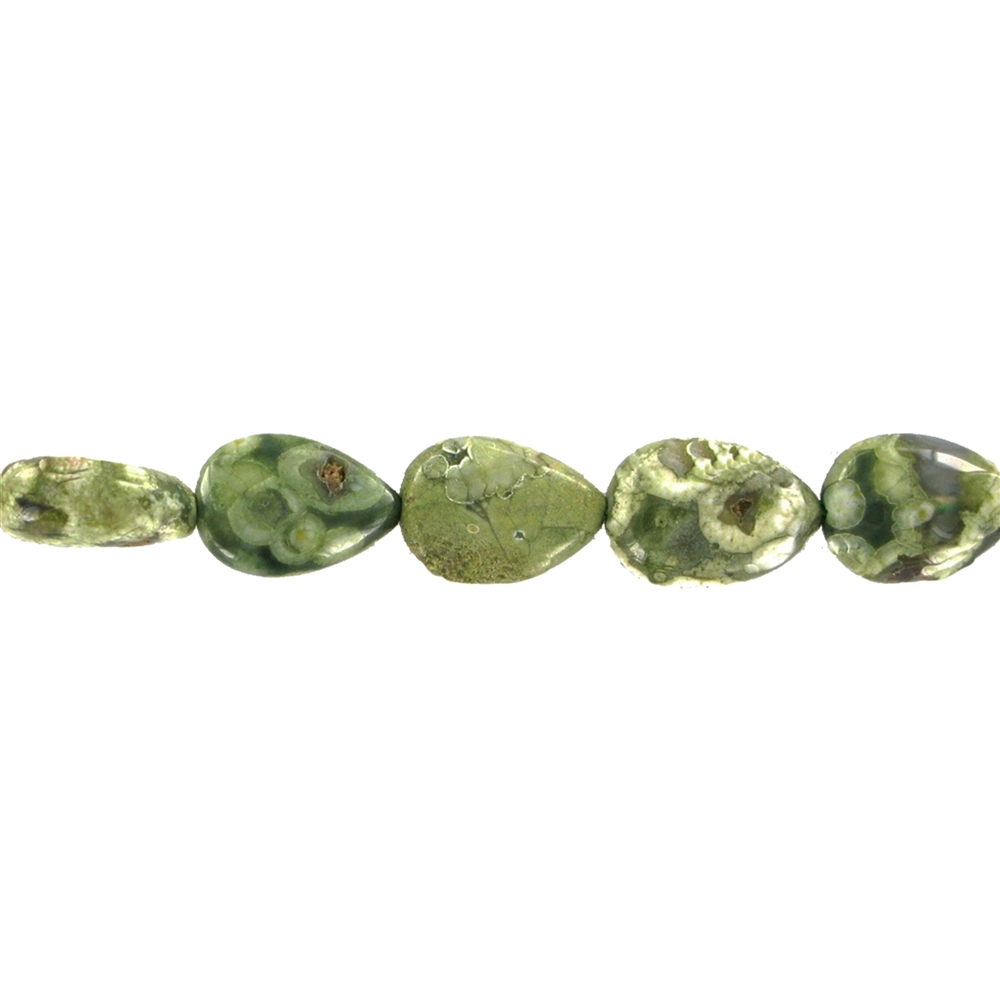 Strand drop flat, rhyolite (rainforest), 12 x 08mm | Marco Schreier
