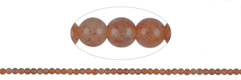 Strand of balls, sunstone A, 04mm