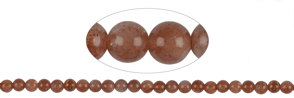 Strand of balls, sunstone A, 08mm