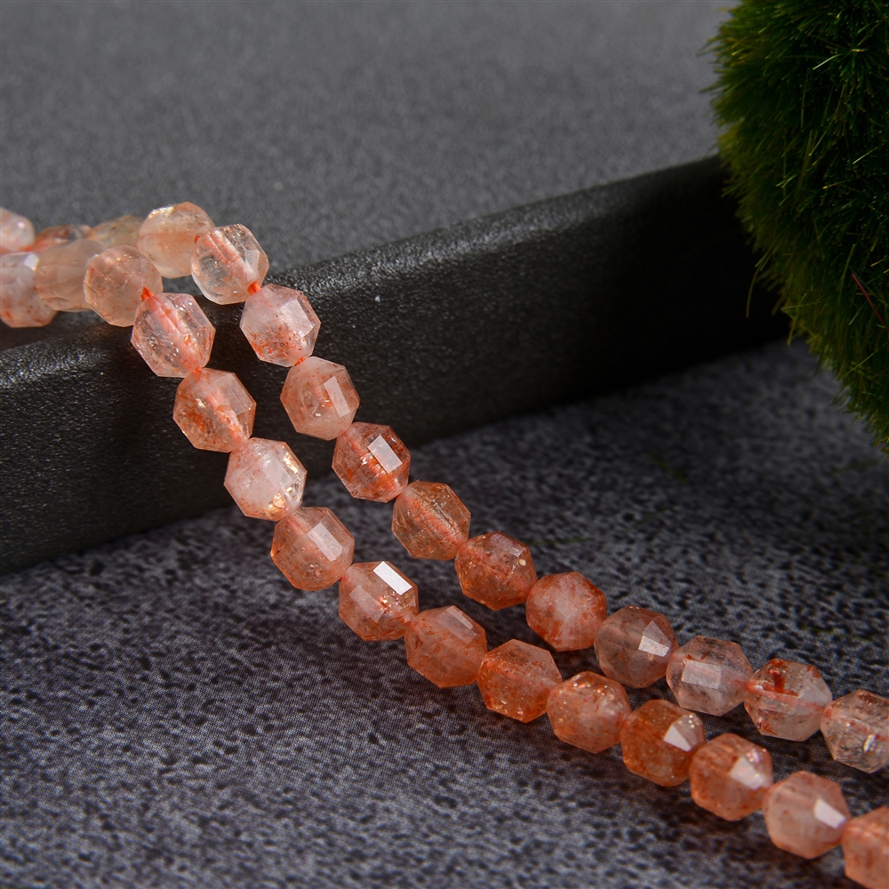 Strand of beads, sunstone, faceted, 05mm (39cm)